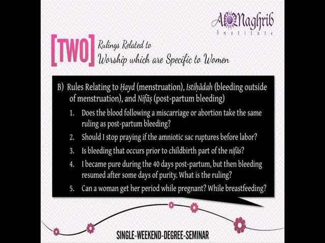 Study Session for Chapter 2 (Part 1) of the AlMaghrib Institute seminar, "Complicated", which discussed women's modern Fiq...