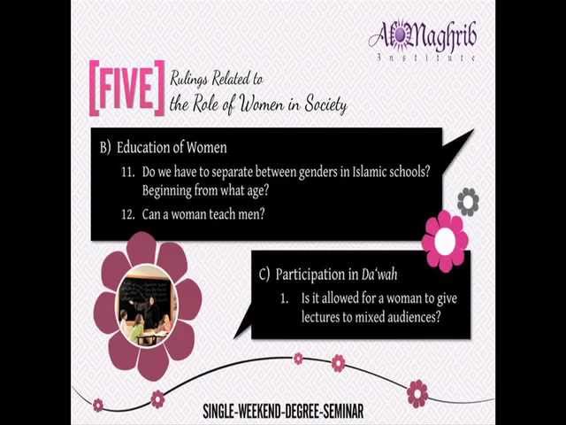 Study Session for Chapter 5 of the AlMaghrib Institute seminar, "Complicated", which discussed women's modern Fiqh issues....