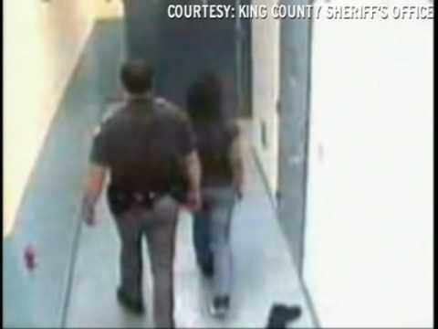 Surveillance video released from Seattle, Wash. shows a violent confrontation between two King County sheriff's deputies a...